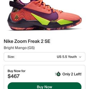 RARE NIKE Zoom Freak 2 SE in Mango and Purple